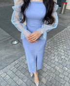 Blue Fashion Party Prom Dresses Evening Gown