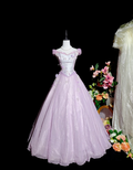 Beautiful Off The Shoulder Birthday Quinceanera Dress Purple Tulle Sequin Appliques Ball Gown Sweet 16 Dress