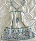 Chinese style retro floral suspenders waist slimming short skirt homecoming dress R2729