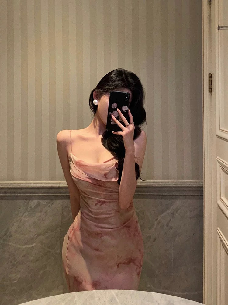 Classy Mermaid Spaghetti Straps Pink Prom Dresses Birthday Outfits Evening Gown