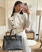 Hermès Birkin 35cm Retourne in Black Ardennes Leather with Gold Hardware