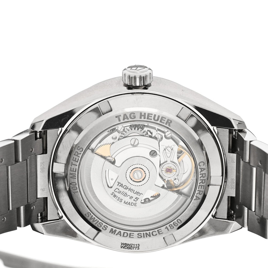 Stainless Steel 39mm Carrera Caliber 5 Automatic Watch Black WBN2113