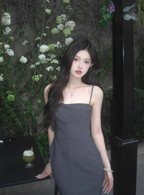 One-shoulder suspender dress tight dress sexy slim hip-hugging high-end inner skirt R1545