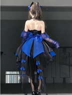 Retro Ball Gown High Neckline Short Royal Blue Birthday Dresses Birthday Outfits