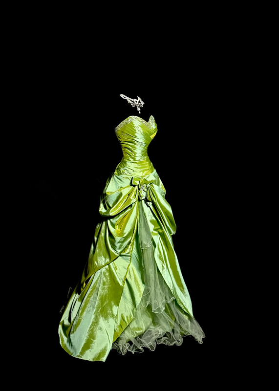 Green strapless fitted waist slim-fitting ball gown with a full skirt exudes classic elegance R8100