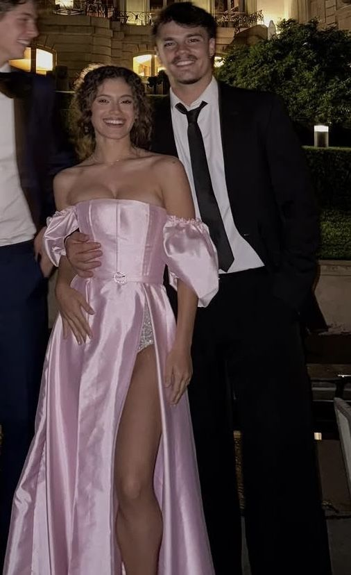 Chic Off The Shoulder Satin Slit A Line Long Birthday Party Dress Prom Gown SP1161
