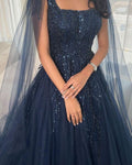 A line Embroidery Sequins Beaded Cocktail Ball gown Evenning Dress Formal Occasion Party for Women
