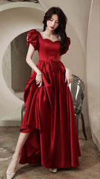 New wine long women prom dress party ball performance dress gown