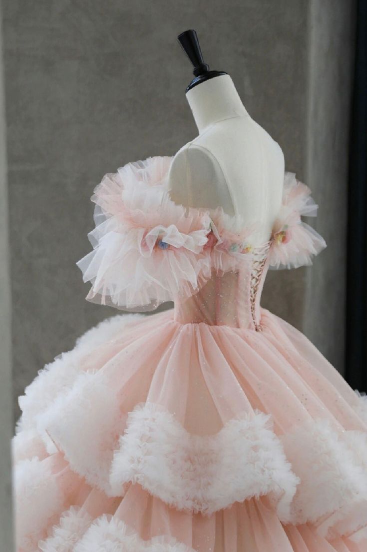 Ball Gown Off Shoulder Tulle Long Prom Dress Sweet 16 Dress