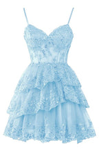 Tulle Homecoming Dresses Short Applique Corset Tiered Formal Party Gowns