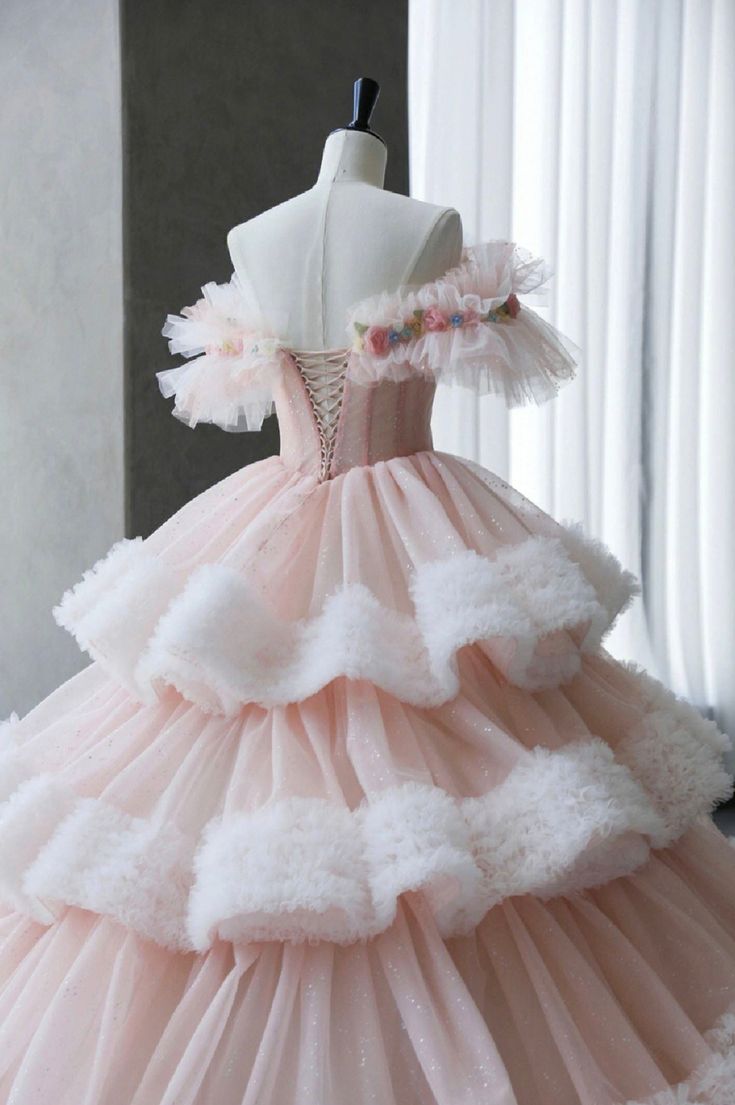 Ball Gown Off Shoulder Tulle Long Prom Dress Sweet 16 Dress