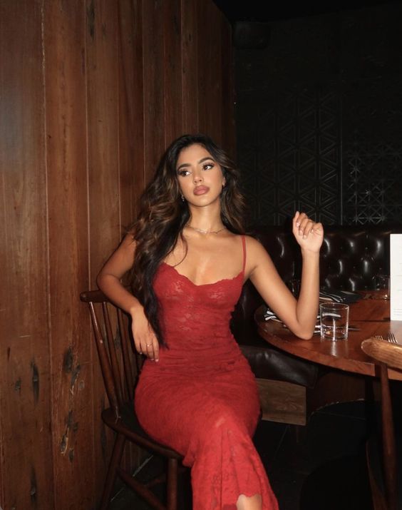 Red Fashion Prom Dress Lace Formal Evening Gown