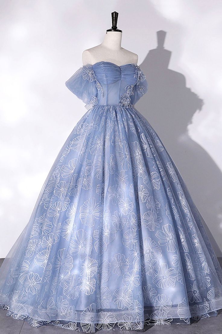 Tulle Lace Long Ball Gown Off the Shoulder Formal Evening Gown