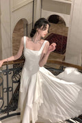 A Line Square Neck Prom Dress Elegant Evening Gown