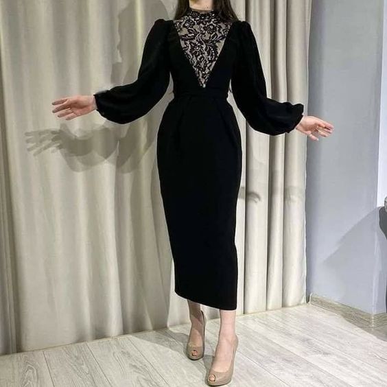 Elegant Black Prom Dresses A Line Ankle Length Party Gown for Women