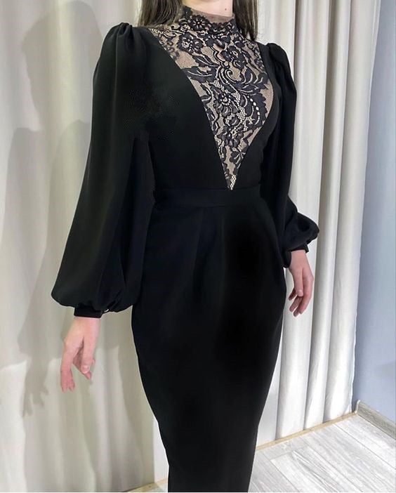 Elegant Black Prom Dresses A Line Ankle Length Party Gown for Women