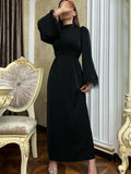 Elegant Black Prom Dresses A Line Ankle Length Party Gown for Women