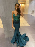 Elegant Green Meramid Prom Dress Women Evening Party Fashion Gown