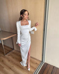 White Party Prom Dress Fashion Evening Gown