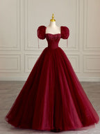Burgundy evening dresses long elegant evening gown for women