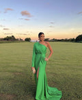 A Line Fashion Green Long Prom Dress Formal Evening Gown