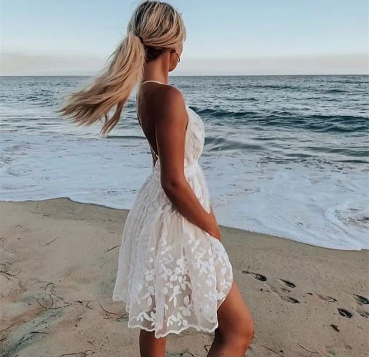 Lovely White Lace Short Prom Dress Mini Party Gowns