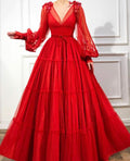 Red Long prom dress Evening Gown Party Dress
