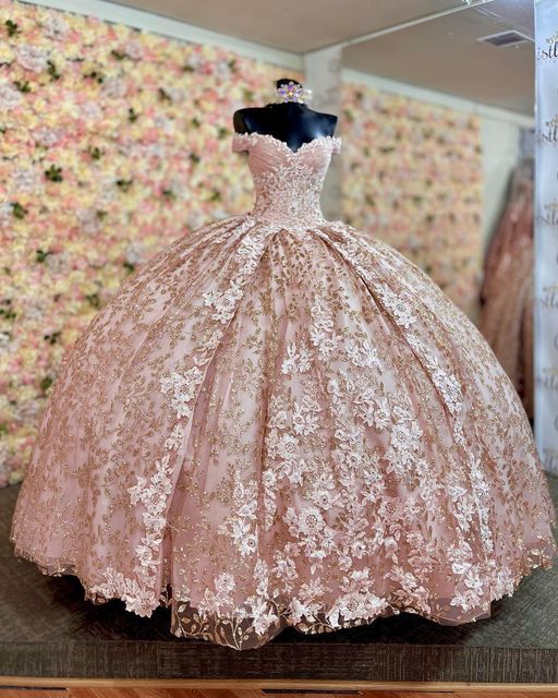 Quinceanera Dress Prom Ball Gowns Applique Corset Back Prom Sweet 16 Dress