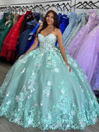 Sage quinceañera dress Ball Gown Party Dress Evening Dress
