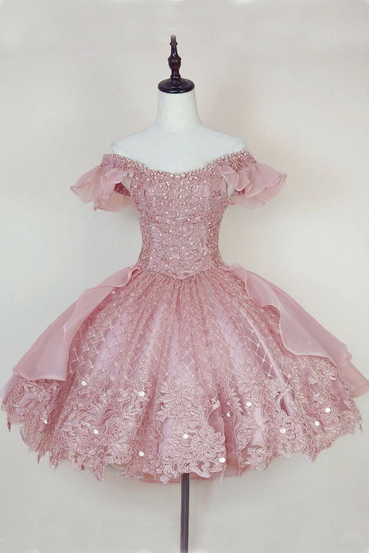 Lace Homecoming Gown with Beading Princess Off the Shoulder Hoco Dress