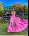 Classic Pink Strapless Prom Dress,Pink Graduation Dress,Formal Gown     cg24963