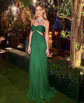 Green long prom dress chic evening prom gown