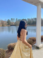 Beautiful Yellow Long Formal Gown Party Prom Dresses