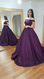 Elegant Purple Prom Dresses Party Gowns Long Evening Dress