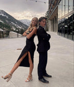Black Straps Prom Dresses Evening Party Formal Gowns