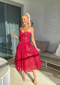 Red Party Dress Lady Fashion Homecoming Gown