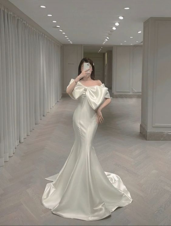 Satin Long Prom Dress Party Dress Mermaid Gown