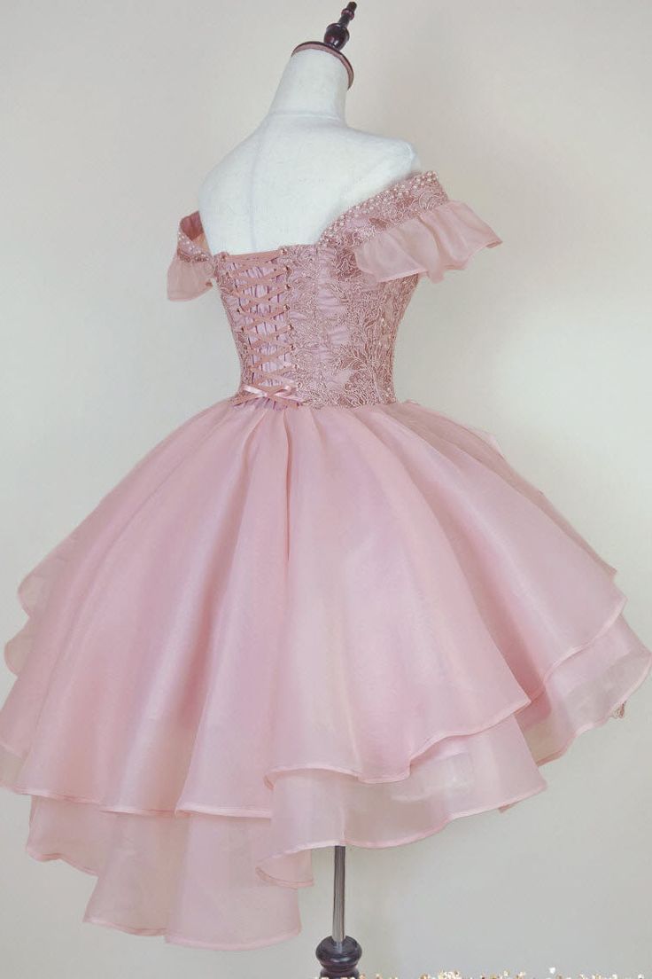 Lace Homecoming Gown with Beading Princess Off the Shoulder Hoco Dress