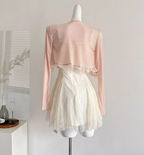 White three-dimensional embroidered flower waist dress pure style skirt R2006