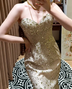 Sweetheart Neck Beads Prom Party Dress Mermaid Sexy Evening Dress cg26319
