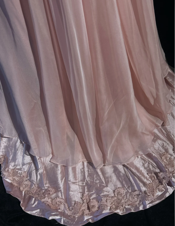 Classy V Neck Chiffon Beaded Appliques Long Evening Dress Pink Mermaid Birthday Prom Gown Formal Wedding Guest Dress