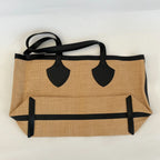 Burberry Raffia Logo Print Medium The Giant Reversible Tote Black