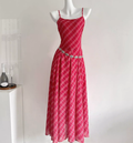 2025 new style temperament waist slim red plaid long suspender dress R2020