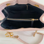 Chanel Chevron Leather Tote Bag Pink