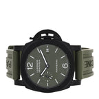 Carbon Rubber 40mm Luminor Quaranta Carbotech Automatic Watch Green PAM01526