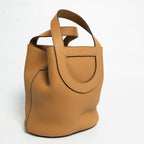 Hermès In The Loop 18 Bag in  Clemence Taurillon Laiton Paladium Biscuit