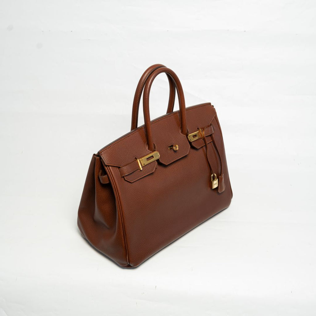 Hermès 35 Ardennes leather Gold