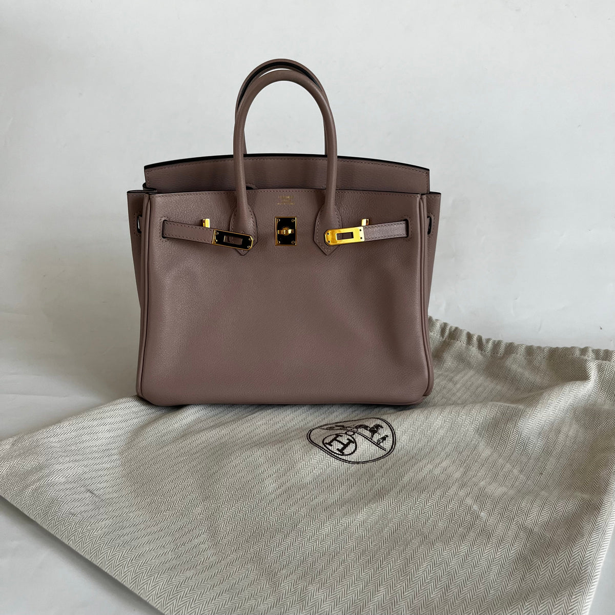 Hermès Glycine Evercolor Leather Gold Hardware Birkin 25 Bag