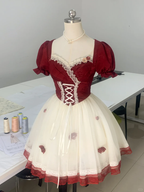 Cute Sweetheart Neck Tulle Lace A Line Short Birthday Outfits Formal 8th Grade Homecoming Dress Y9191
