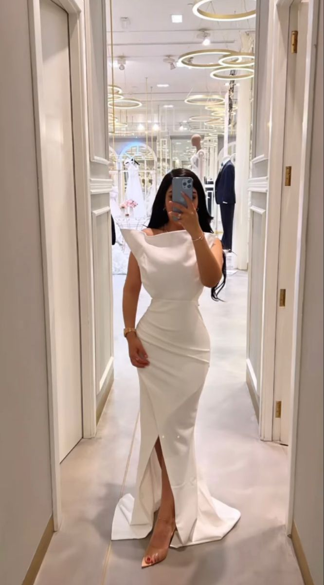 Women's Sleeveless Evening Gown Split Side Pleats Dubai Saudi Arabia Arabian Formal Party Prom Dress White cc567